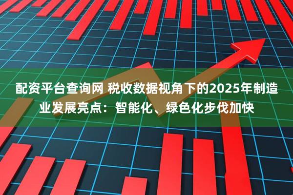 配资平台查询网 税收数据视角下的2025年制造业发展亮点：智能化、绿色化步伐加快